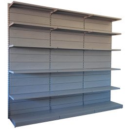 Scaffalatura metallica verniciata alluminio per allestimento negozi cm. 97x50x200h