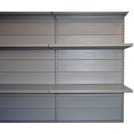 Scaffale in metallo verniciato alluminio per negozio cm. 97x30x250h
