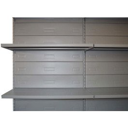 Modulo aggiuntivo scaffale in metallo verniciato alluminio per negozi di cm. 75x40x200h