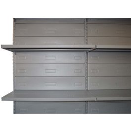 Scaffale in metallo verniciato alluminio per negozio abbigliamento cm. 97x60x200h