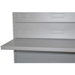 Modulo aggiuntivo scaffale in metallo verniciato alluminio per negozi di cm. 45x40x200h