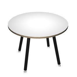 Tavolo rotondo sale riunioni con 3 gambe in metallo verniciato cm. 80/100x74,4h