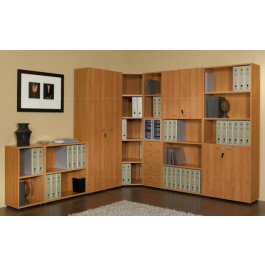 Libreria per ufficio fissa in legno con piani interni cm. 76x32x81,5h 