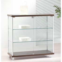 Vetrina vetrinetta espositiva con piani in vetro regolabili in altezza cm. 93x39x92h