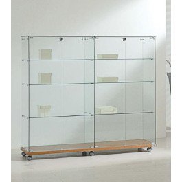 Vetrina esposizione in legno e vetro cm. 157x40x140h