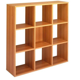 Libreria mobile per ufficio a 9 caselle a giorno in legno cm. 104,1x29,2x103,9h