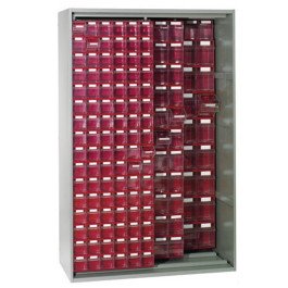 Armadio Madia metallico con cassettiere e pannelli scorrevoli cm. 127x60,5x196,5h