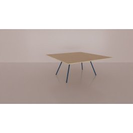 Tavolo riunione con top quadrato in melaminico e struttura metallica in vari colori cm. 160x160x75h