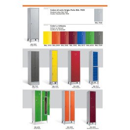 Casellario di metallo verniciato in vari colori ad 8 caselle cm. 80x50x180h