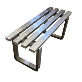 Panchina a 4 posti in acciaio inox AISI 304 per spogliatoio cm. 150x35x45h