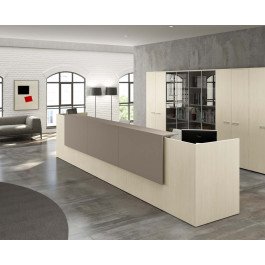 Composizione lineare reception in legno melaminico per ufficio cm. 245x87x109h