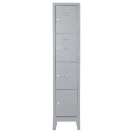 Armadio casellario in metallo verniciato grigio a 4 vani cm. 35x38/50x180h