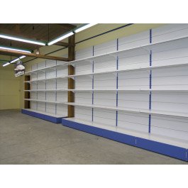 Scaffalatura da negozio in metallo modulo a parete con piani con mensole cm. 45x40x250h