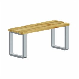 Panca da spogliatoio con struttura in metallo zincato e seduta in legno naturale a 3 posti di cm. 100