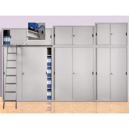 Sopralzo armadio per archiviazione metallico a piani interni cm. 120x37,5x90H