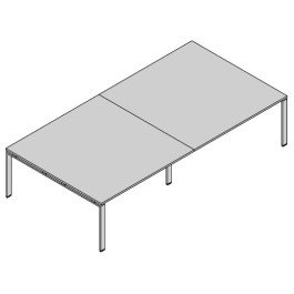 Tavolo per riunioni in legno verniciato e struttura fissa metallica cm. 320X164X73,8H