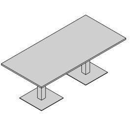 Tavolo riunione con base in metallo rettangolare cm. 210/240X100X75H