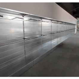 Scaffale metallico zincato a parete per negozi cm. 100x50x250h
