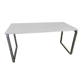 Tavolo da mensa con gamba ad anello zincata e piano in legno per 4 persone cm. 120x80x72,5h