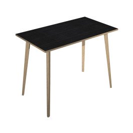 Tavolo per sale riunioni a forma rettangolare con gambe alte in legno cm. 80/140/160/180x80x105h