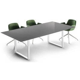 Tavolo scrivania in vetro e metallo per ufficio direzionale cm. 100x60x73h