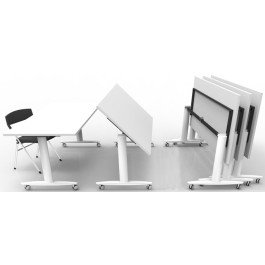 Tavolo ribaltabile in melaminico verniciato per ufficio cm. 140/160x80x73,7h