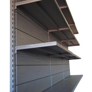 Modulo aggiuntivo scaffalatura in metallo verniciato da negozio cm. 75x40x250h