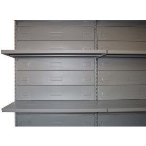 Modulo aggiuntivo scaffalatura verniciata alluminio per negozio di cm. 97x40x250h