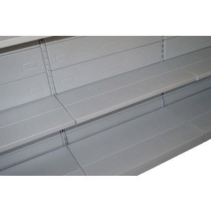 Modulo aggiuntivo da scaffale verniciato alluminio a piani regolabili per negozio di cm. 75x50x250h