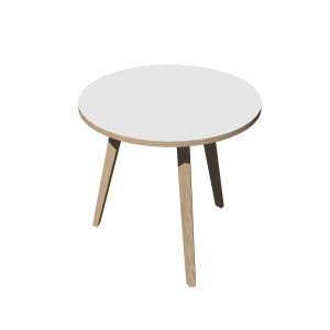 Tavolo per sale riunioni di forma rotonda con 3 gambe in legno cm. 80/100x74,4h