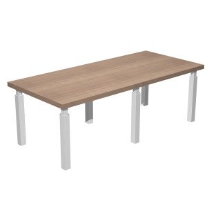 Tavolo riunione con gambe in metallo a sezione quadrata cm. 220x100x74h