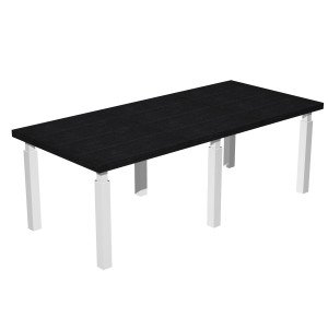 Tavolo riunione con gambe in metallo a sezione quadrata cm. 220x100x74h
