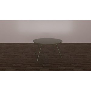 Tavolo rotondo per sala riunione con piano melaminico e struttura metallica cm. Ø120/160x75h