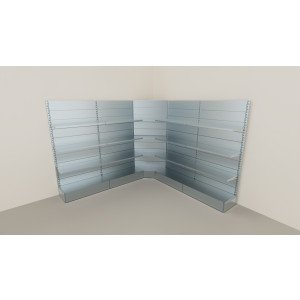 Scaffale metallico zincato a parete per negozi cm. 100x50x250h