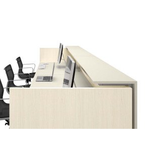 Composizione lineare reception in legno melaminico per ufficio cm. 245x87x109h