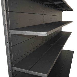Scaffale metallico verniciato nero ghisa a parete cm. 100x50x200h