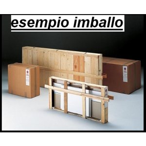 Vetrina espositiva per negozio con ruote e mobile basso in legno cm. 93x39x183h