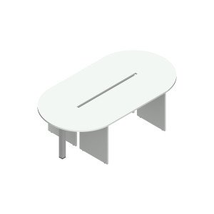 Tavolo riunione per sale riunioni a forma ovale in melaminico cm. 232/252/272X124X75H