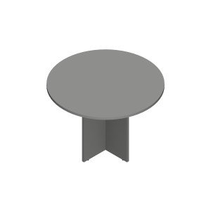 Tavolo riunione circolare con gamba pannellata in melaminico cm. 105X75H