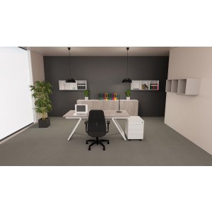 Mobile ufficio in melaminico con ante battenti in vari colori a scelta cm. 90x43x129h
