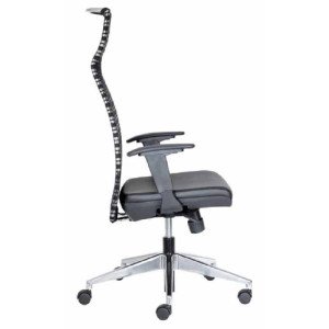 Poltrona ignifuga con ruote e schienale medio o alto per ufficio operativo direzionale ergonomica