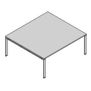 Tavolo riunione quadrato con struttura di metallo cm. 160X164X73,8H