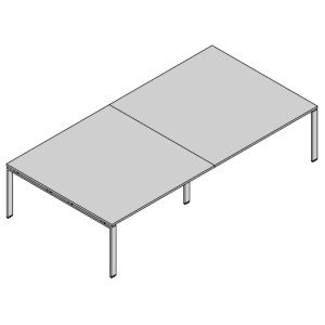 Tavolo per riunioni in legno verniciato e struttura fissa metallica cm. 320X164X73,8H