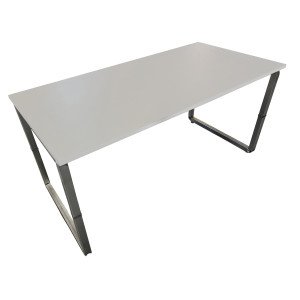 Tavolo mensa aziendale con struttura in metallo zincato e piano in legno da 4 persone cm. 140x80x72,5h