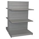 Scaffale per arredo negozi in metallo verniciato alluminio cm. 97x50x140h