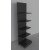 Modulo aggiuntivo scaffalatura in metallo verniciato nero ghisa da negozio di cm. 75x60x250h